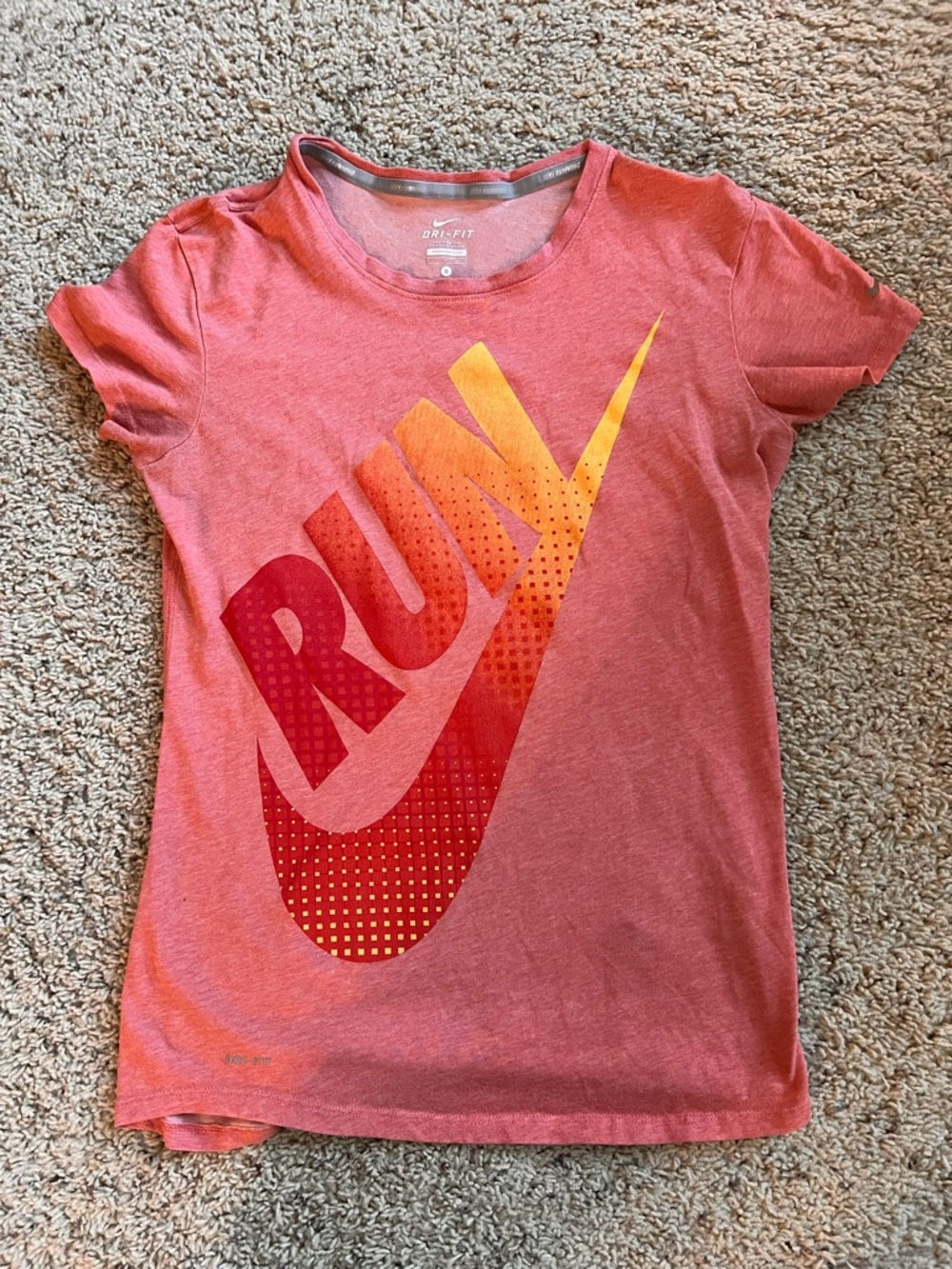 Nike Heathered Coral-Red Dri-FIT Short Sleeve Tee